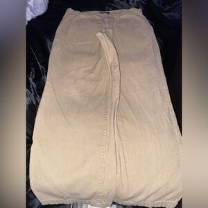 Wide Baggy Tan Embroidered Corduroy Ashworth Pants size 36